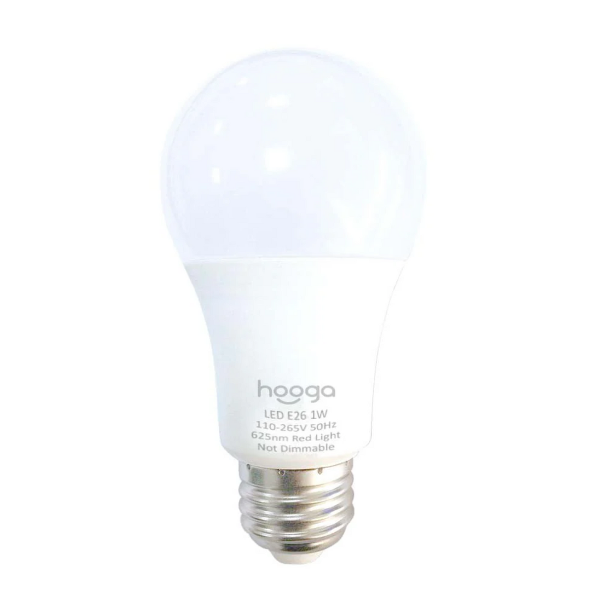 Close-up view of Hooga Red Sleep Light Bulb.