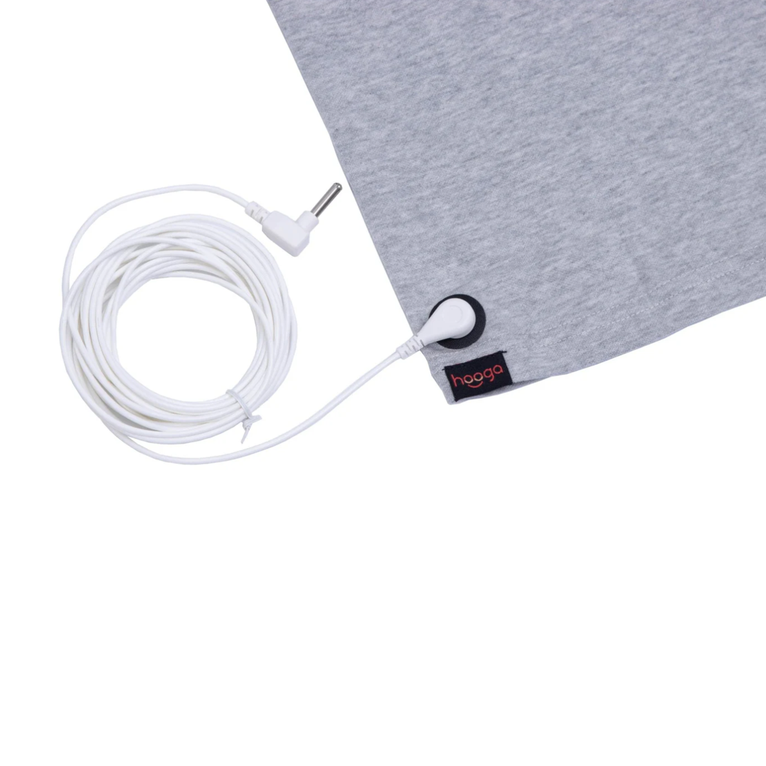 Close-up view of the cable of Hooga Women&#39;s EMF-Shielding T-Shirt.