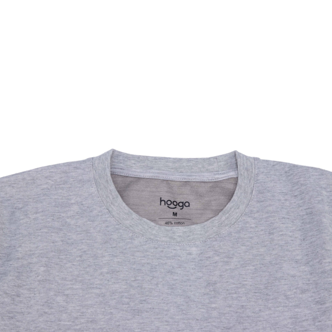 Close-up view of the neck of Hooga Women&#39;s EMF-Shielding T-Shirt.