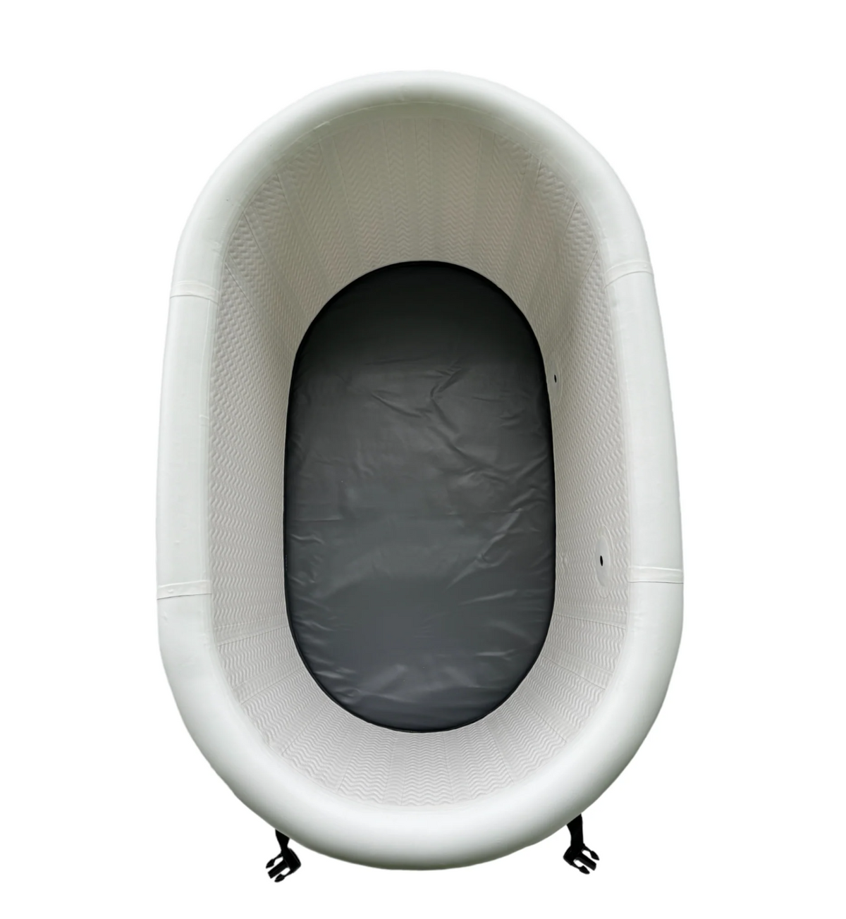 Inside view of the White version of the Kalm Inflatable Cold Plunge Tub.