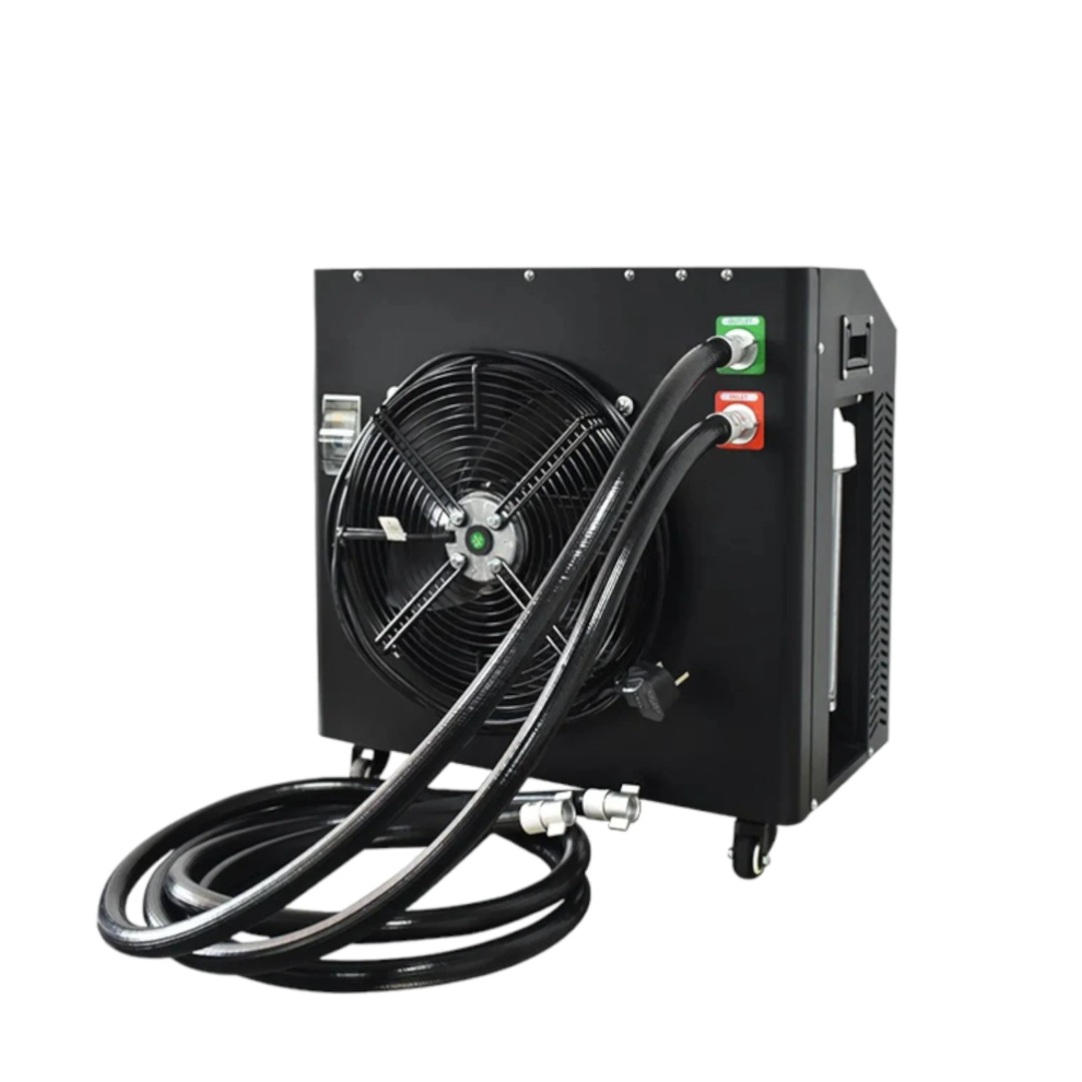 Back view of Kalm KryoSPA 1HP Water Chiller with Heater Model A. 