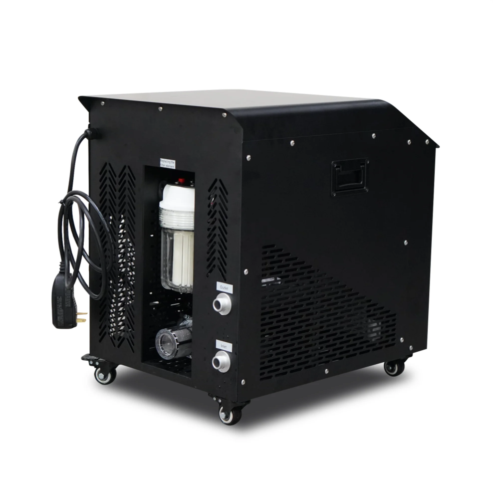 Side view of Kalm KryoSPA 1HP Water Chiller with Heater Model B.