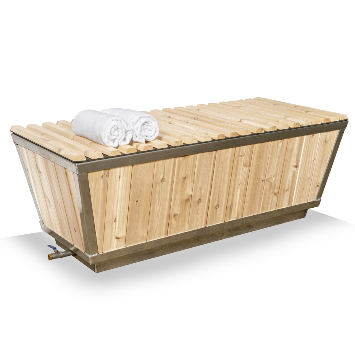 Front view of Leisurecraft Canadian Timber Polar Cold Plunge Tub.