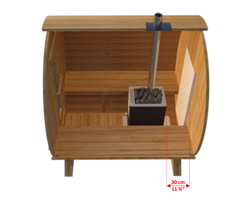 Detailed dimensions of Leisurecraft Canadian Timber Harmony Barrel Sauna.