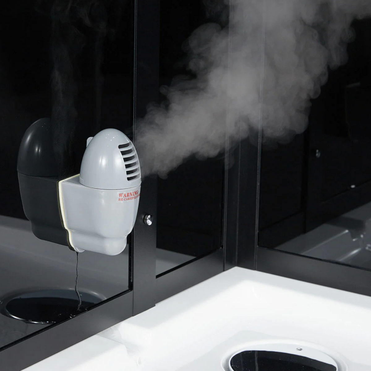 5KW steam generator of Maya Bath Platinum Arezzo Steam Shower black version.