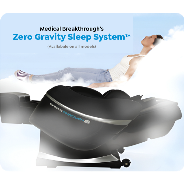 Medical Breakthrough Model 5 Massage Chair zero gravity sleep system.