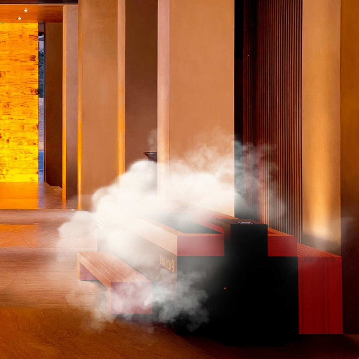 Medical Sauna Frozen 9 Commercial Self-Chilling Cold Plunge in a luxurious spa.