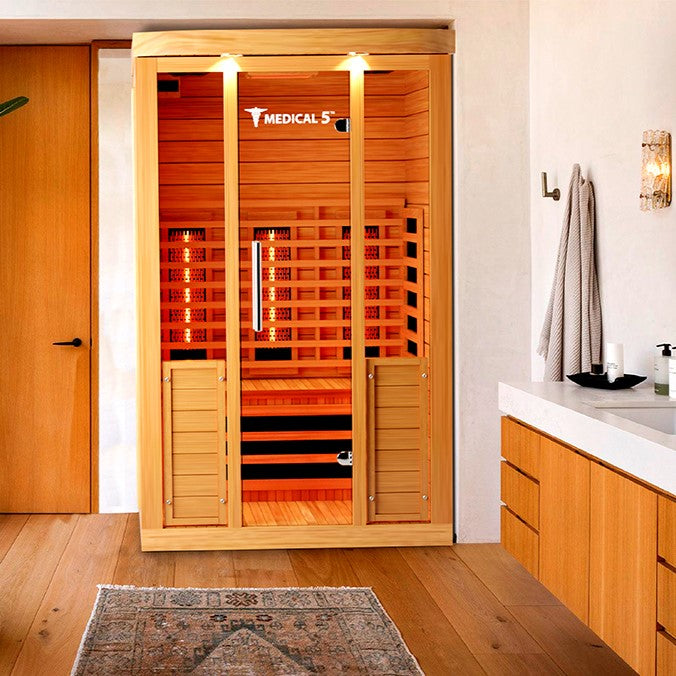 Medical Sauna Medical 5 Infrared Sauna 3 People in an interior setting.