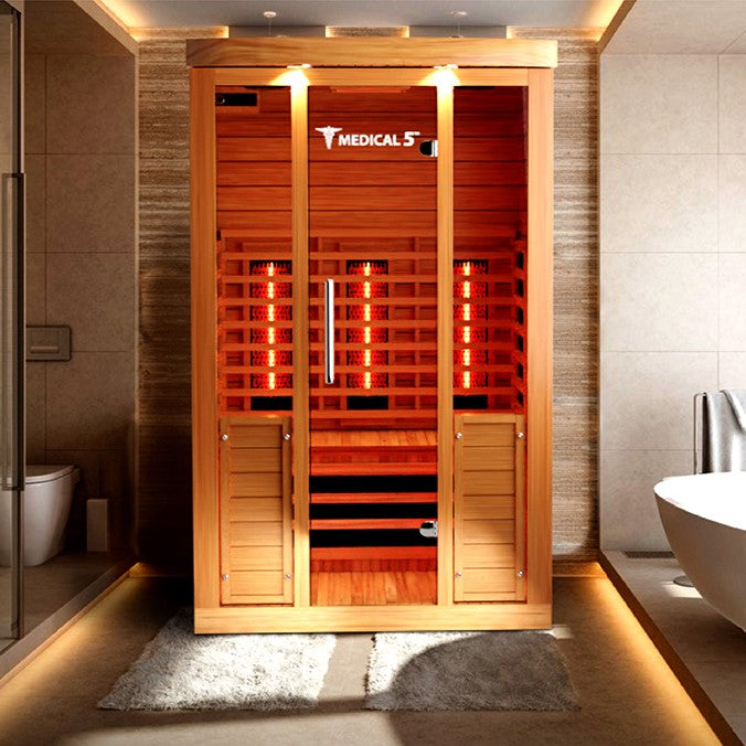 Medical Sauna Medical 5 Infrared Sauna 3 People in an interior setting.