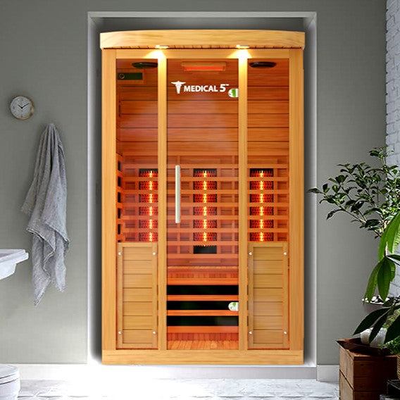 Medical Sauna Medical 5 Infrared Sauna 3 People in an interior setting.