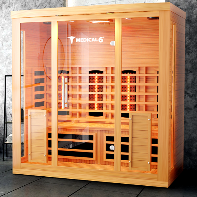 Medical Sauna Medical 6 Infrared Sauna 4 People in an indoor setting.