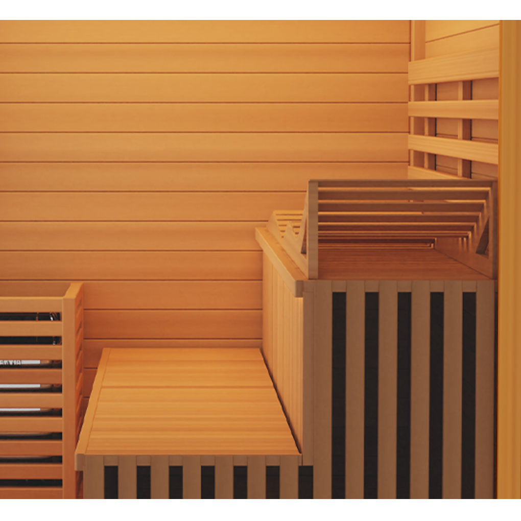 Close-up view of Medical Sauna Traditional 6 Indoor Sauna 3 People.