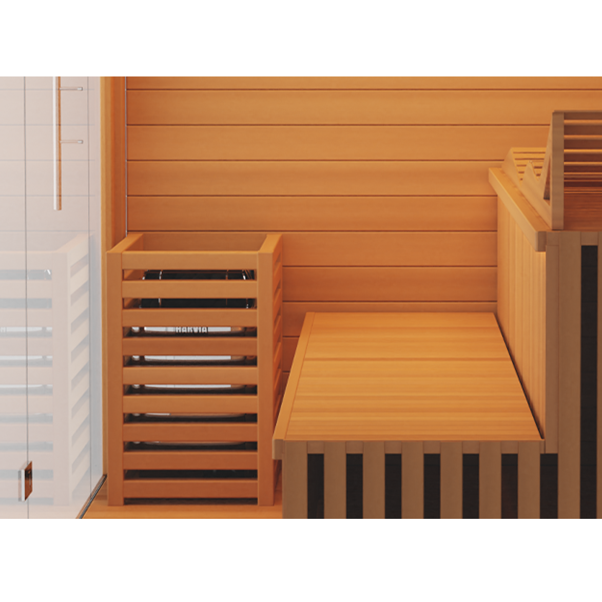 Close-up view of Medical Sauna Traditional 8 Plus Indoor Sauna 3-5 People.