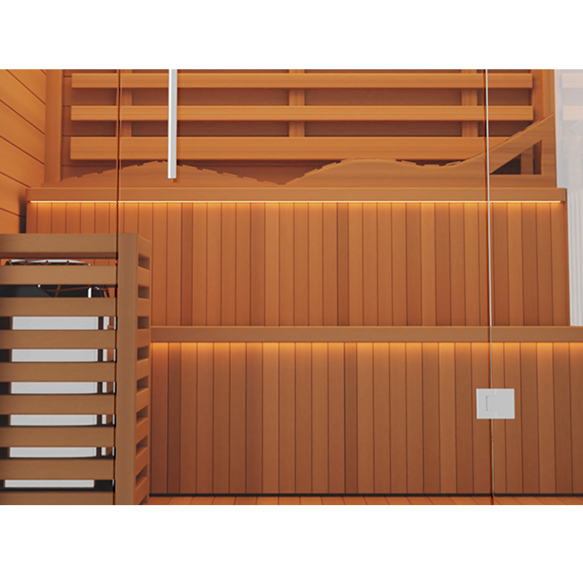 Close-up view of Medical Sauna Traditional 8 Plus Indoor Sauna 3-5 People.