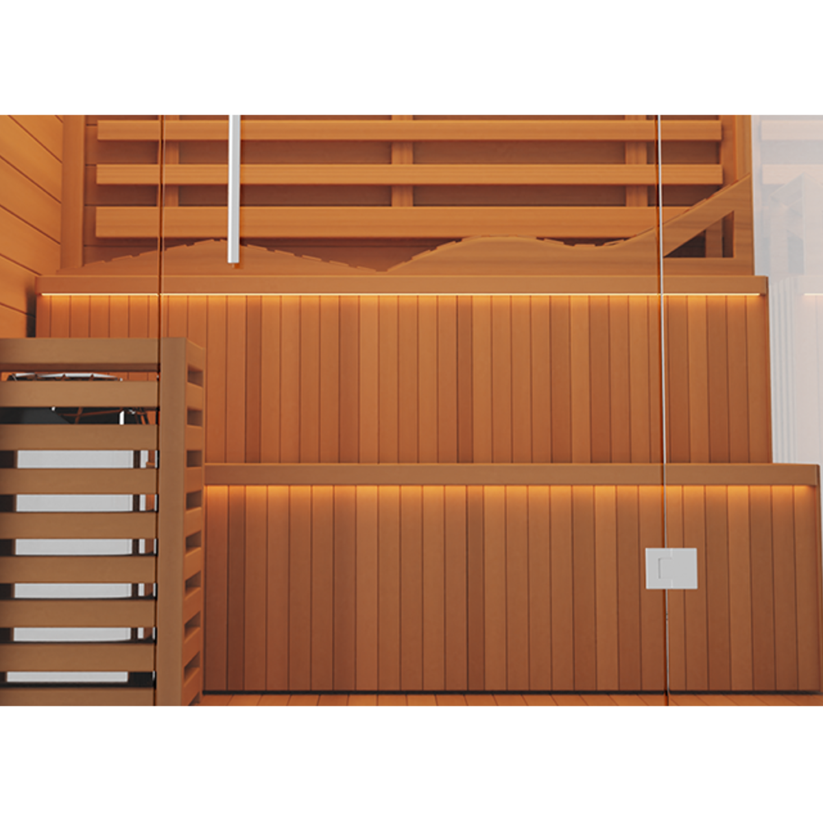 Close-up view Medical Sauna Traditional 9 Plus Indoor Sauna 3-6 People.