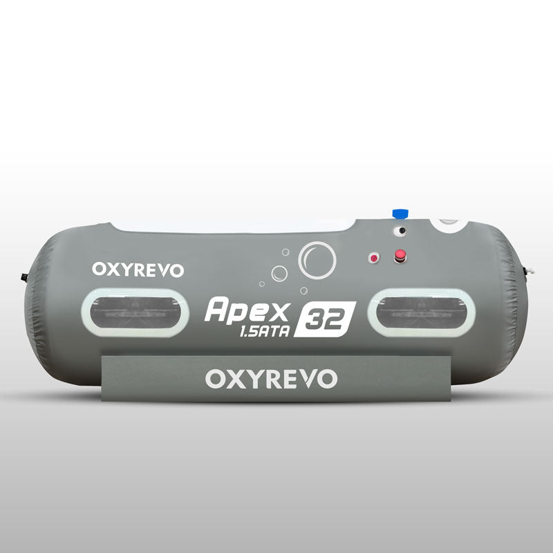 Back view of OxyRevo Apex 32 1.5 ATA Hyperbaric Chamber.