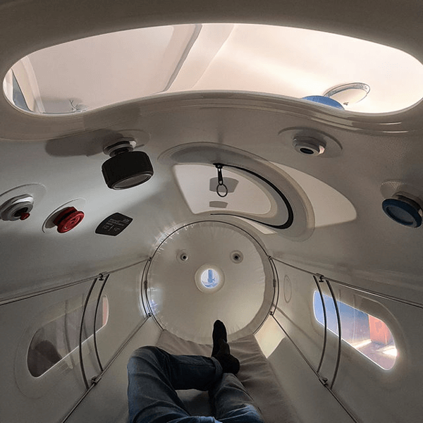 Interior view of OxyRevo Apex 32 1.5 ATA Hyperbaric Chamber.