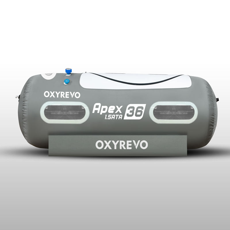 Front view of OxyRevo Apex 36 1.5 ATA Hyperbaric Chamber.