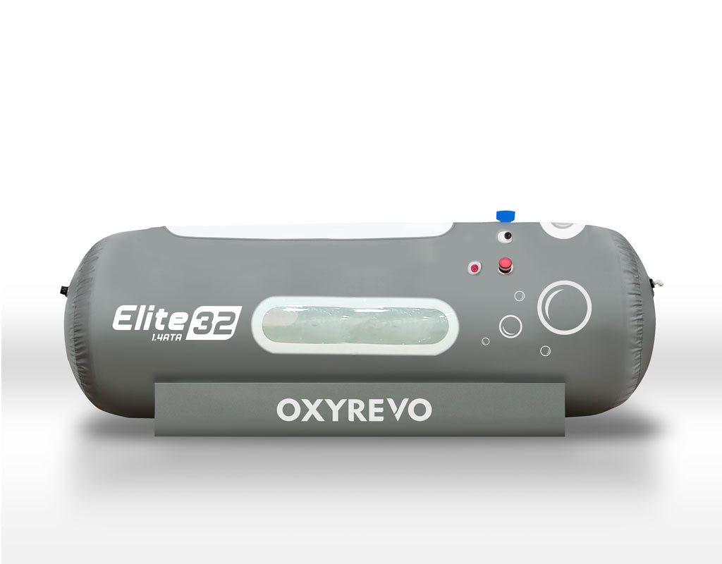 Back view of OxyRevo Elite 32 1.4 ATA Hyperbaric Chamber.