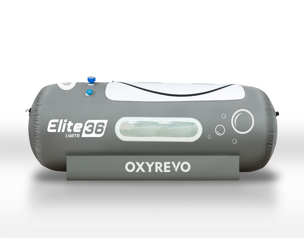 Front view of OxyRevo Elite 36 1.4 ATA Hyperbaric Chamber.