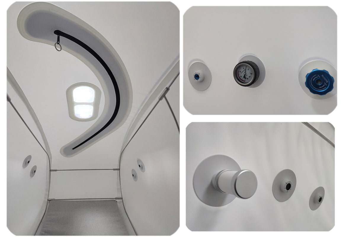 Interior view of OxyRevo Forward 90 1.4 ATA Hyperbaric Chamber.