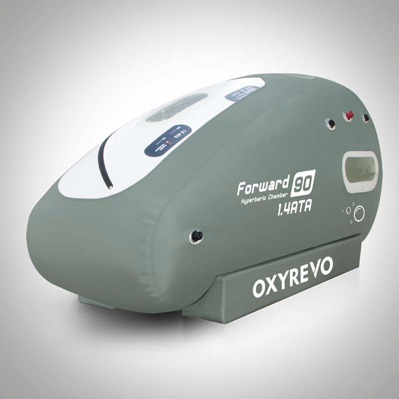 Left diafonal view of OxyRevo Forward 90 1.5 ATA Hyperbaric Chamber.