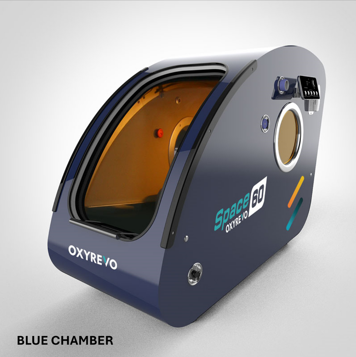 OxyRevo Space 60 Hyperbaric Chamber Blue chamber version.