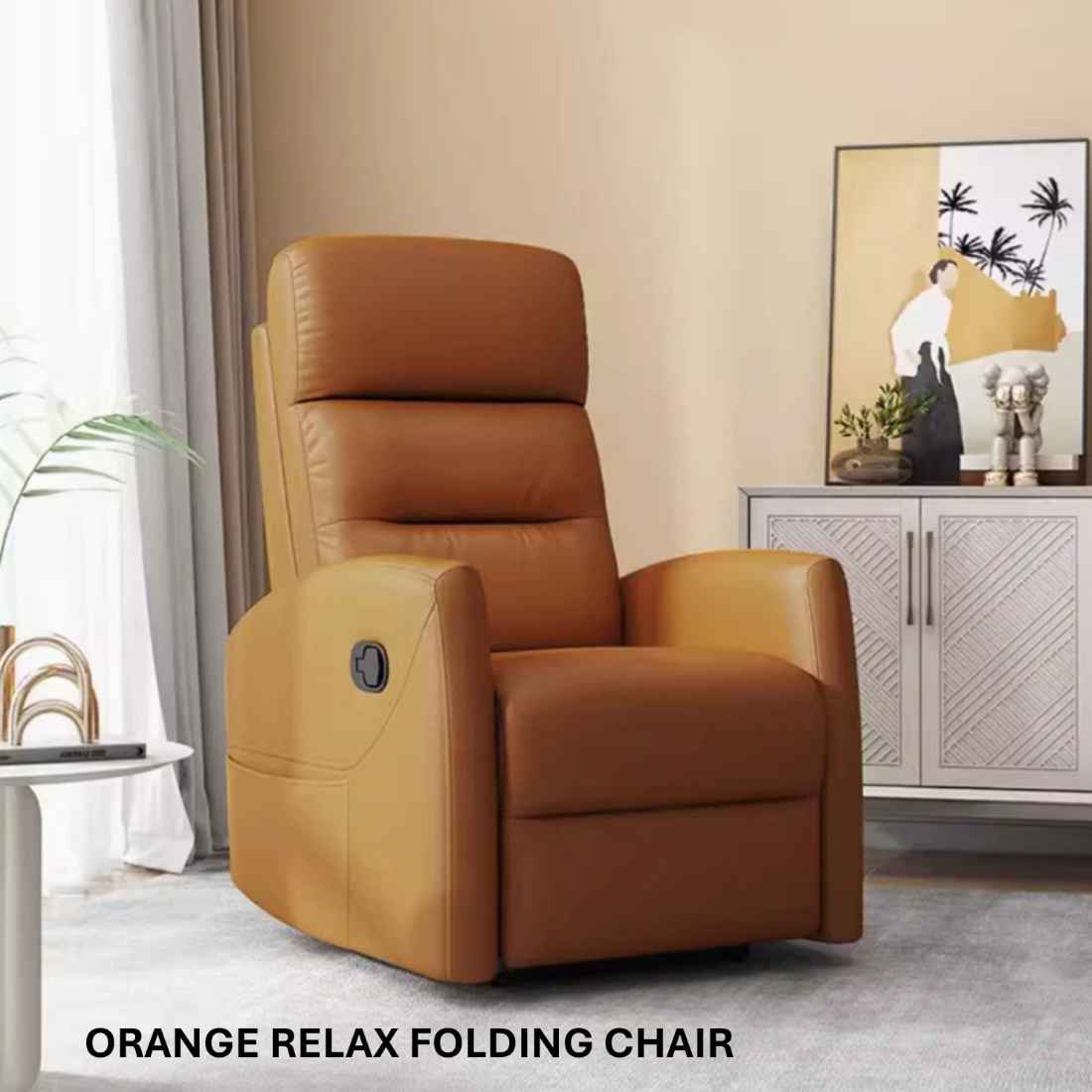 OxyRevo Space 60 Hyperbaric Chamber Orange Relax Folding Chair.