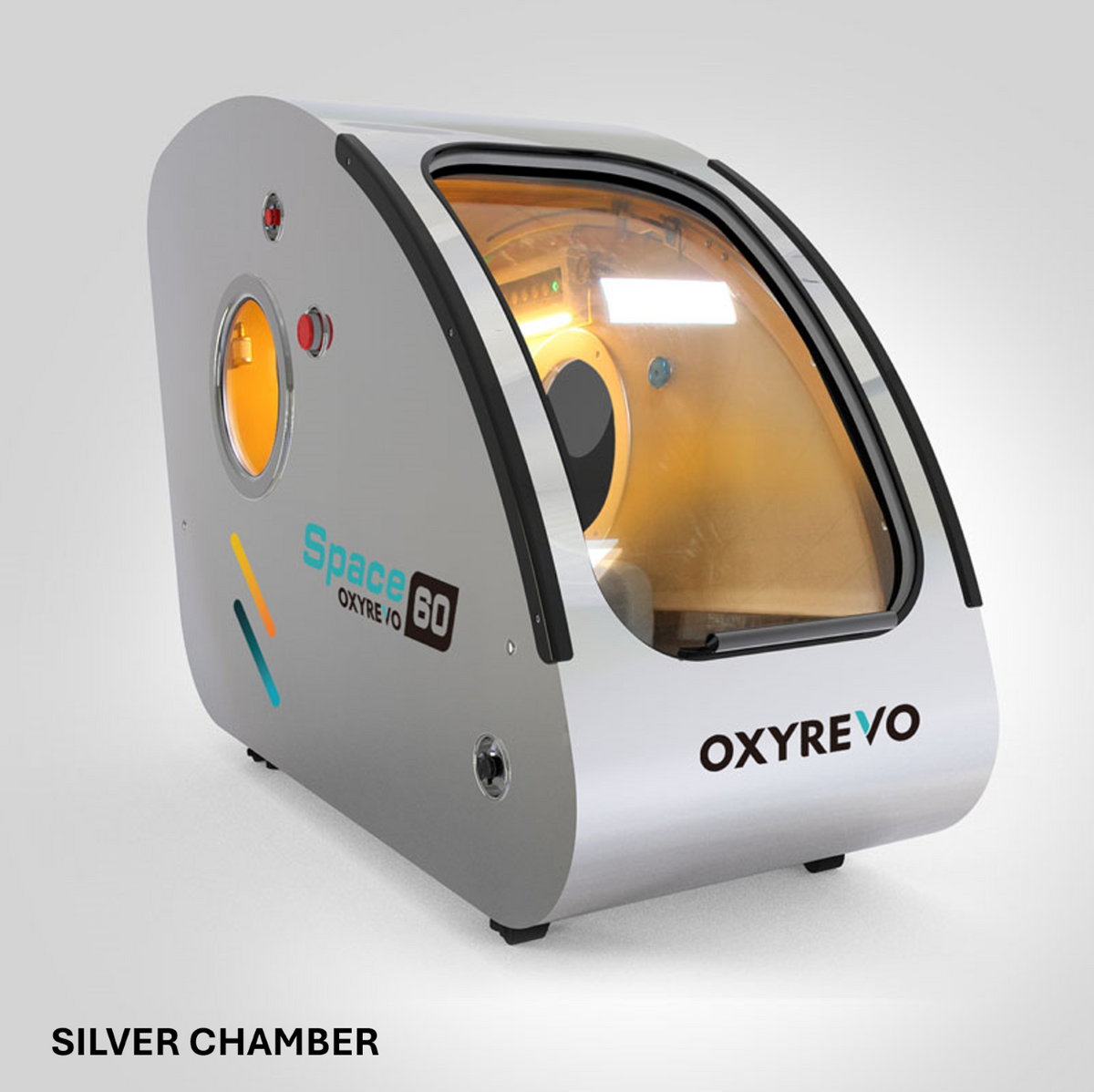 OxyRevo Space 60 Hyperbaric Chamber Silver chamber version.