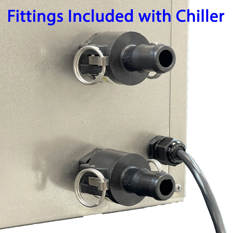 Penguin Chillers Cold Therapy Chiller with quick-connect fittings included for easy installation.