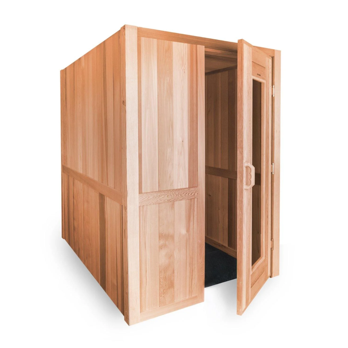 Diagonal view of Scandia Traditional Modular Sauna. 