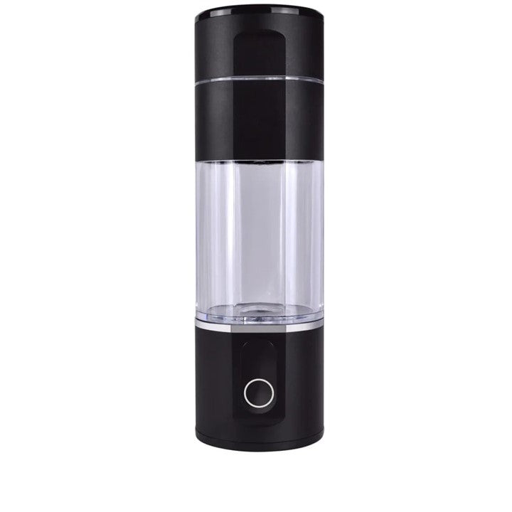 Prime Biohacking Hydrogen Water Bottle in matte black finish with LED display for hydrogen concentration.